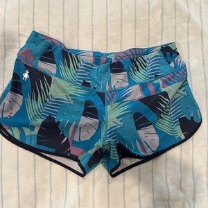 Smartwool Blue Tropical Print Women's Athletic Shorts